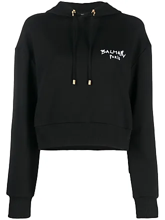 Balmain logo printed cotton hoodie