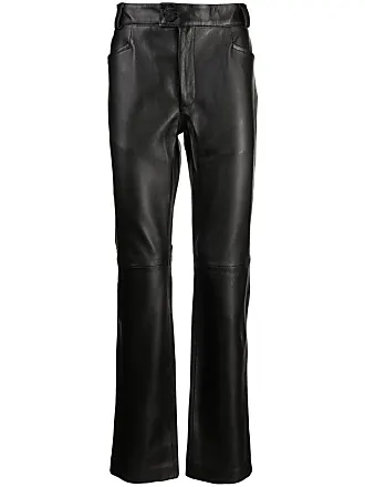 Red Flared Leather Trousers by Ernest W. Baker on Sale