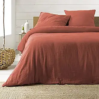 3 Pieces Basic Cotton Reversible King Size Duvet Cover Set 220 x 240 cm -  Anthracite / Terracotta