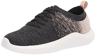 Clarks Womens Nova Glint Sneaker, Black/White Combi, 3.5 UK