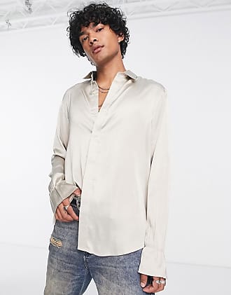 Asos Donna Abbigliamento Camicie Camicie denim Camicia di jeans con colletto oversize lavaggio medio 