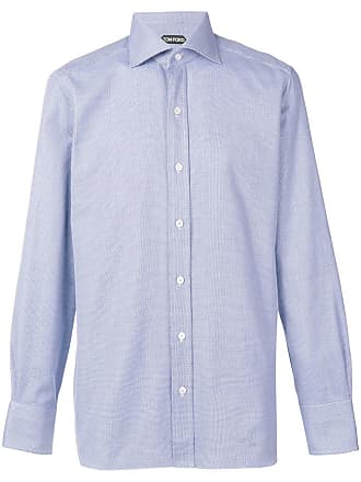 Tom Ford long-sleeve fitted shirt - men - Cotton - 40 - Blue