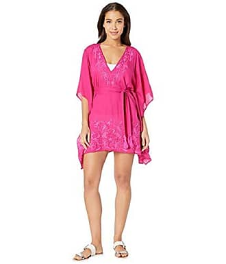 Trina Turk Womens Belted Caftan Swimsuit Cover Up, Berry, XX-Small
