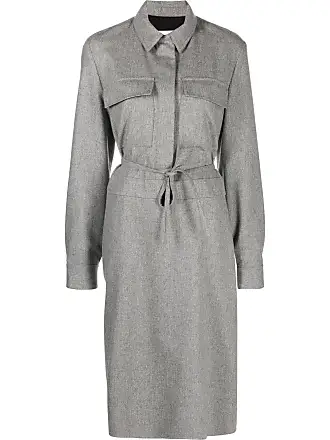 Green Veronica belted wool shirt dress, SaSuPhi