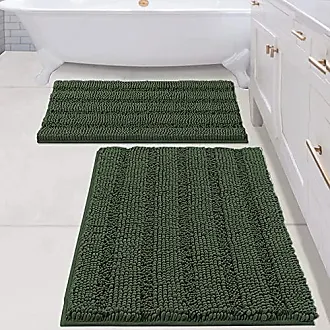 H.VERSAILTEX 3 Piece Thick Striped Bath Rugs Set for Bathroom Non