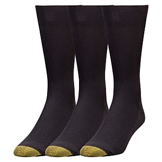 Gold Toe Mens Extended Size Metropolitan Dress Socks (3 Pair Pack), Black