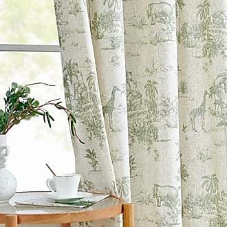 Red and Cream Beige Valance Curtains for Kitchen Windows,Country Farmhouse  Style Vintage Toile de Jouy Printed Pattern on White Cotton Fabric Floral