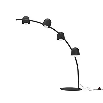 Lampada a stelo Tolomeo Mega metallo tessuto nero H 148 a 327 cm - Artemide