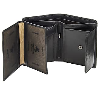 Visconti DN45 Genuine Leather Mens Bi-fold Card Case Wallet Slim Compact Black 
