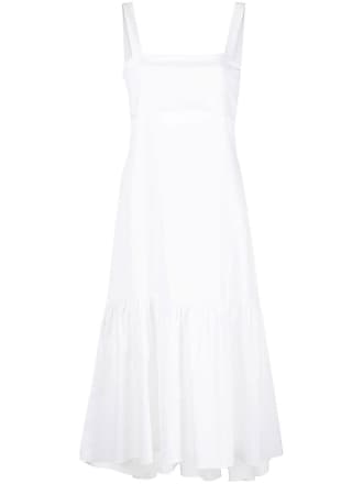 Theory sleeveless flared midi dress - women - Linen/Flax/Nylon/Spandex/Elastane/Cotton/Spandex/Elastane/Viscose - L - White