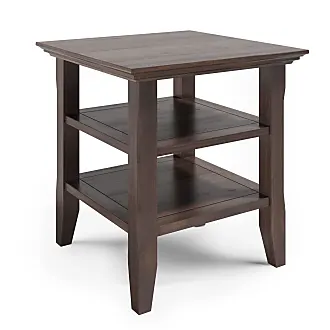 Erina Solid Acacia Wood Small Desk in Distressed Charcoal Brown