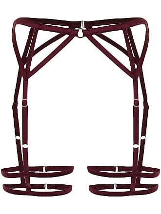 Fleur du Mal strappy bondage garter belt - Red