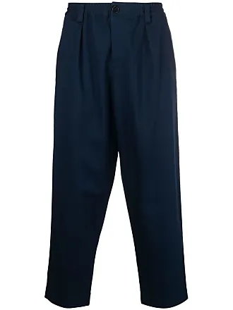 Mid-rise straight cotton-blend pants in blue - Marni