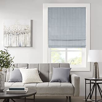 Madison Park Galen Cordless Roman Shades - Fabric Privacy Single Panel Darkening, Energy Efficient, Thermal Insulated Window Blind Treatment, for Bedroom, Living R