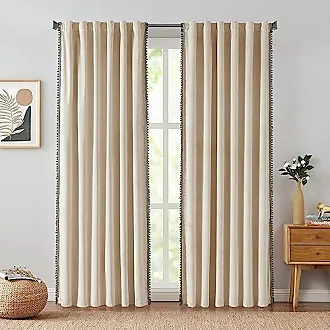 jinchan Farmhouse 80% Blackout Curtains for Bedroom Thermal