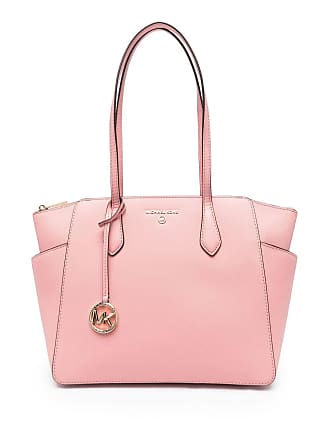 Michael Kors Marilyn Medium Saffiano Smokey Rose Leather Satchel Bag