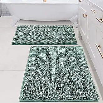 H.VERSAILTEX 3 Piece Thick Striped Bath Rugs Set for Bathroom Non Slip Soft Absorbent  Bath Mat for Tub, Shower and Toilet
