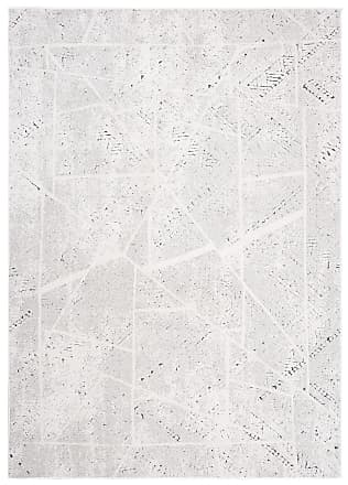 TAPISO Turmalin Alfombra de Salón Moderno Brillante Abstracto Crema Dorado  Gris Hojas Alfombra Pelo Corto 140 x 200 cm