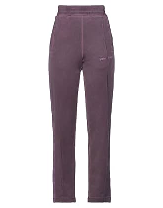velvet-effect side-stripe track pants in purple - Palm Angels