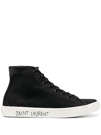 Saint Laurent Malibu high-top sneakers - women - Rubber/Fabric/Fabric/Leather/Calf Leather - 36.5 - Black