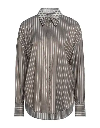 Brunello Cucinelli vertical striped satin-finish shirt - Multicolour