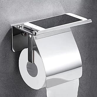 Porte Papier Toilette Mural Avec Tablette Sans Percage Support Papier  Toilette Adhesif Aluminium Porte Rouleau De Papier Pour Wc Salle De Bain