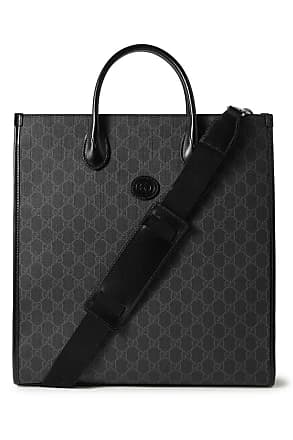 Gucci, Bags, Black Gucci Canvas Tote Shoulder Bag