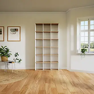 Bibliothèque DMORA zigzag effet bois blanc - 8 étagères verticales