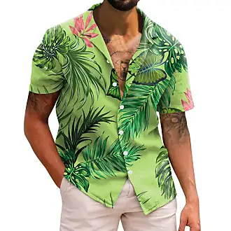 Men's Hawaiian Shirts with Exotic print Super Sale at £6.48+