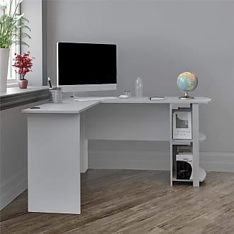 Ameriwood Home Dakota L-Shaped Desk with Bookshelves, Dove Gray