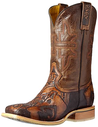 Tin Haul Men's Gun Metal Check Cowboy Boots