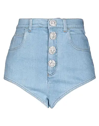 Alessandra Rich studded denim shorts - Blue