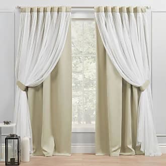 Exclusive Home Curtains Oxford Textured Sateen Thermal Window Curtain Panel Pair 