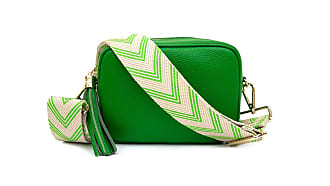 Apatchy London Bottega Green Leather Crossbody Bag With Bottega Green Arrow Strap