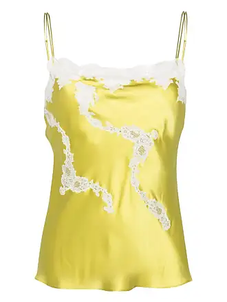 Carine Gilson lace-trim silk camisole - Yellow