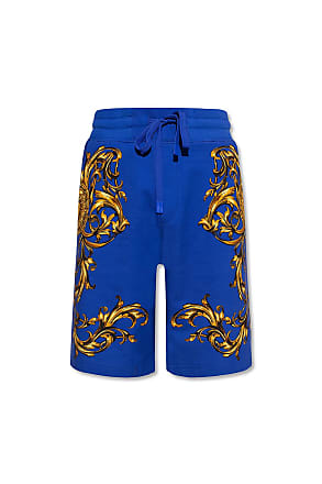 Versace Jeans Couture Shorts With Garland Sun Pattern Mens Blue