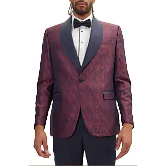 Compare Prices for Shawl Lapel Two-Tone Tuxedo Jacket in Burgundy at ...