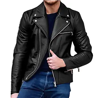 Generico iacche in Pelle Nera da Uomo Cappotti Lunghi in Pelle da Uomo  Classic Biker Faux Slim Fit Moto Cappotto Giubbotto Pelle Giubbotto Di Pelle  Uomo Jacket Uomo Offerta Buoni Sconto 