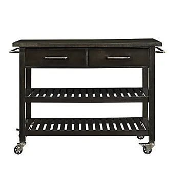 FirsTime & Co. Off-White And Brown Aurora Kitchen Cart, Farmhouse, Wood,  31.5 x 16 x 31.5 inches