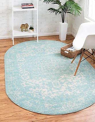 Unique Loom Richmond Collection Medallion Overdyed Oriental Transitional Ivory Oval Rug 7' 10 x 10' 0 