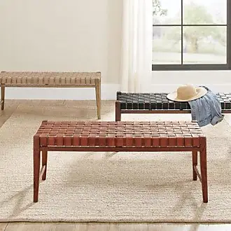 Fritz 55 Leather Bench, Walnut/Milano Black - Kardiel