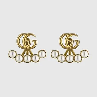 Gucci Hoop Earrings with Interlocking G, Gold-Toned Metal, Gold-Toned Metal