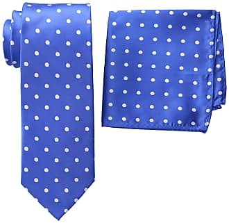 Stacy Adams Tie & Hanky Set Solid Royal Blue Hand Made Microfiber Men's 
