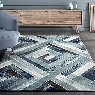 Luxe Weavers Modern Abstract Geometric Navy 4x5 Area Rug