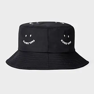  HUGO Mens Metallic Square Logo Bucket Hat, Black Soot