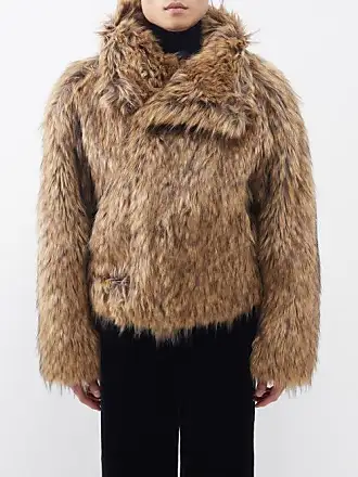 Khaki reversible faux fur jacket