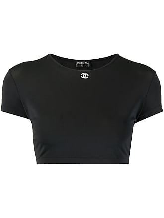 Chanel Crop Top - black/white  Crop top outfits, Clothes, Tops