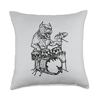 SEEMBO Spaceman Playing Drummer Musician Drumming Band Throw Pillow Multicolor 18x18