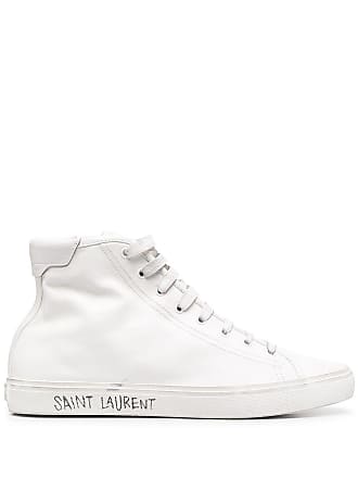 Saint Laurent Malibu high-top sneakers - men - Rubber/Fabric/Calf LeatherCalf Leather - 41,5 - White