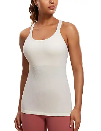 Butterluxe Womens V Neck Workout Tank Tops with Built in Bras - Sleeveless  Padded Racerback Yoga Athletic Camisole 